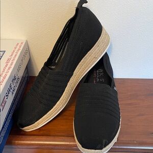 Skechers Black Espadrille Slip-Ons